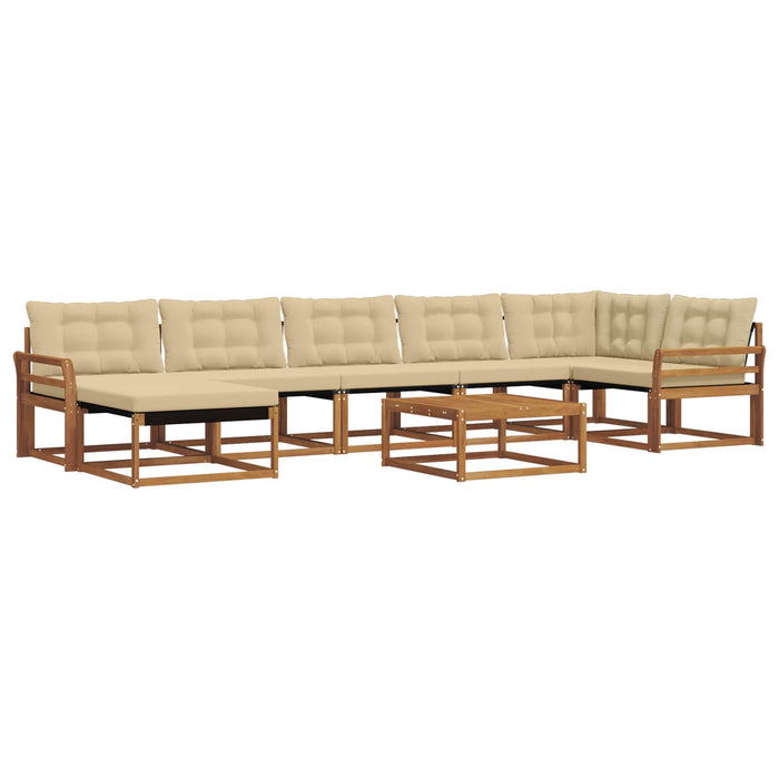 Set de canapele de exterior cu pernă 22 pcs Natural și Bej WALTI