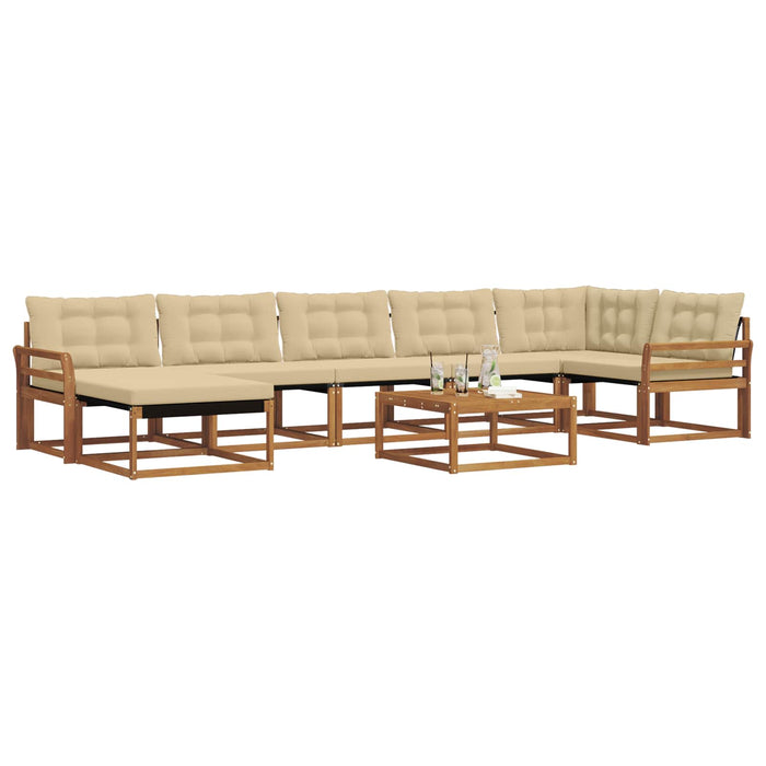 Set de canapele de exterior cu pernă 22 pcs Natural și Bej WALTI
