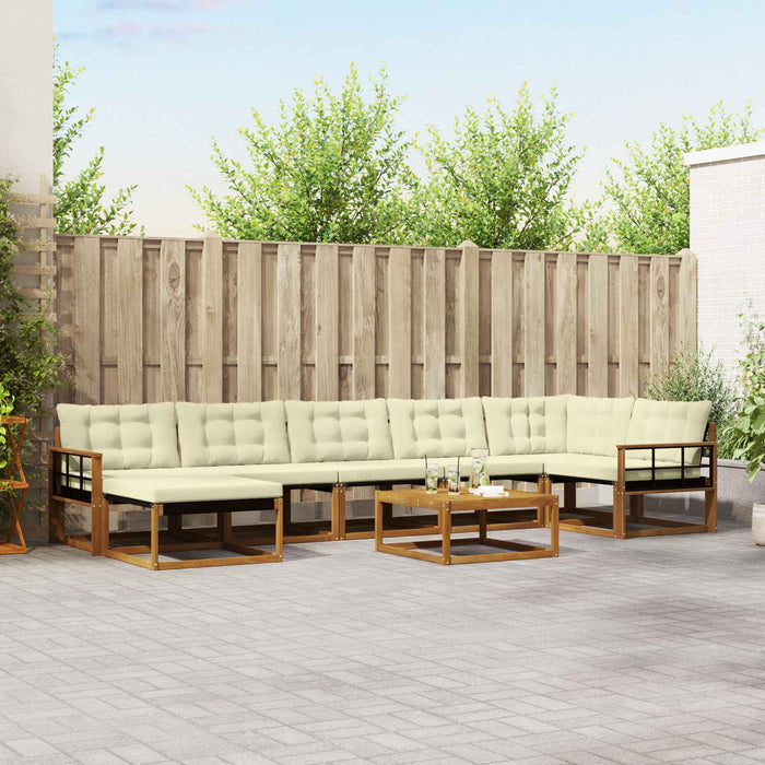 Set de canapele de exterior cu pernă 22 pcs Natural și Crem WALTI