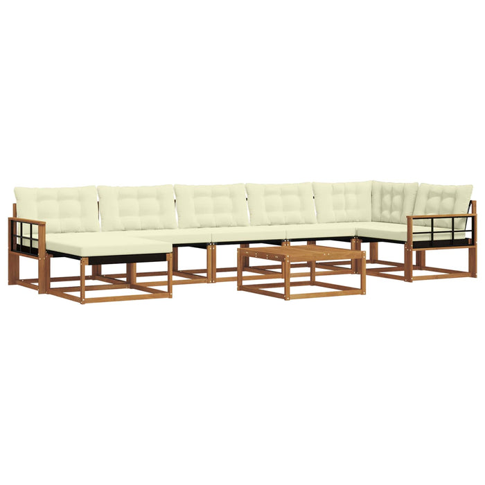 Set de canapele de exterior cu pernă 22 pcs Natural și Crem WALTI