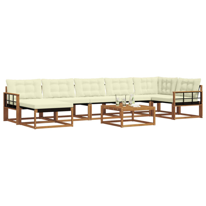 Set de canapele de exterior cu pernă 22 pcs Natural și Crem WALTI