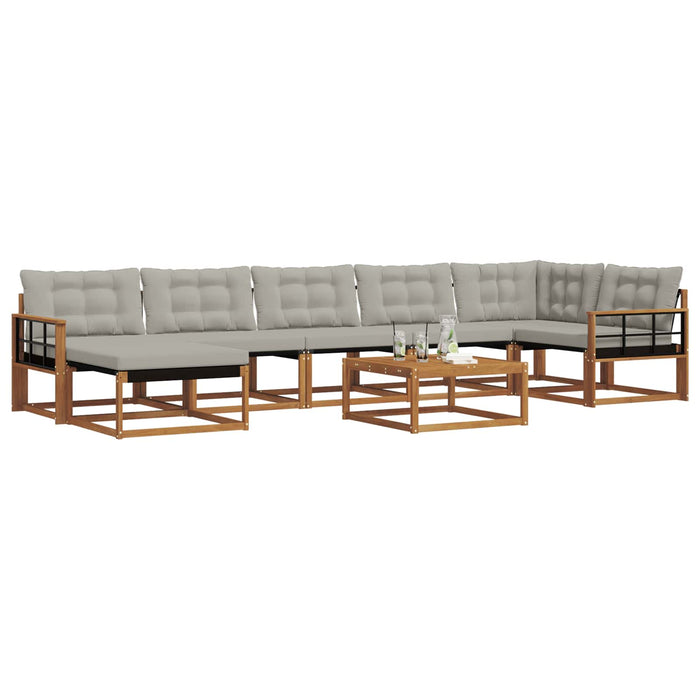Set de canapele de exterior 8 pcs Gri natural și deschis WALTI