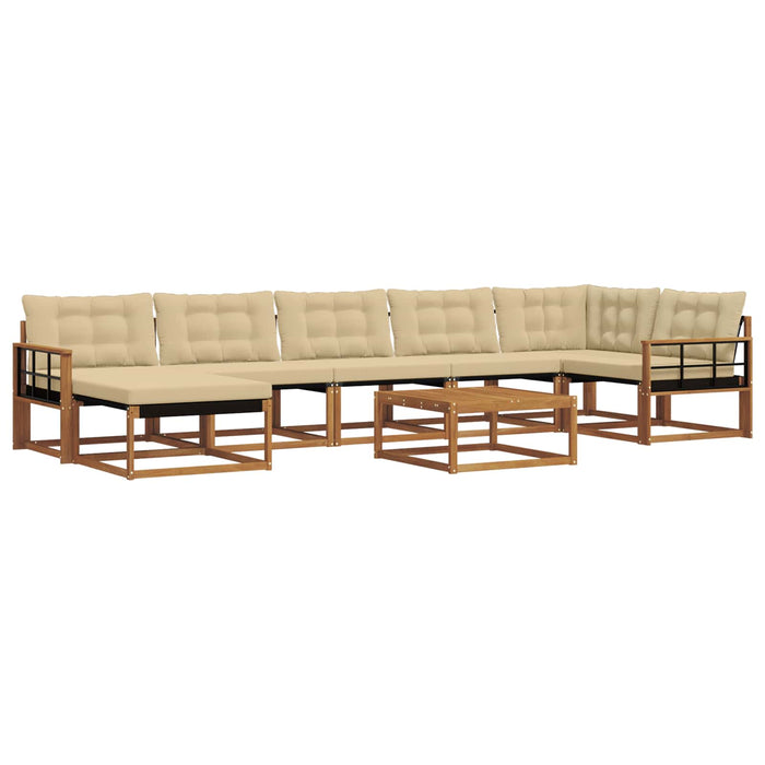 Set de canapele de exterior cu pernă 22 pcs Natural și Bej WALTI