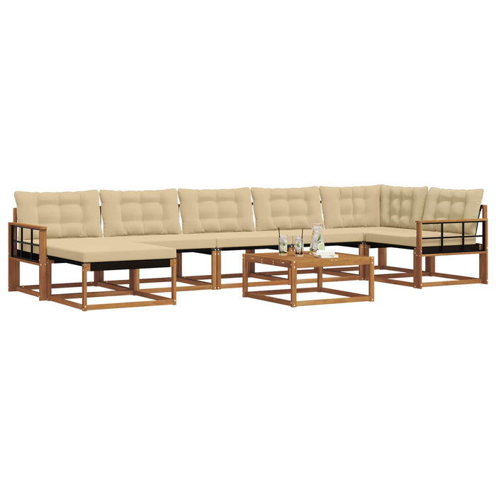 Set de canapele de exterior cu pernă 22 pcs Natural și Bej WALTI