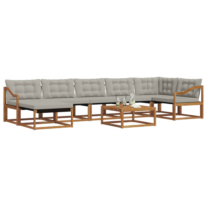 Set de canapele de exterior 8 pcs Gri natural și deschis WALTI