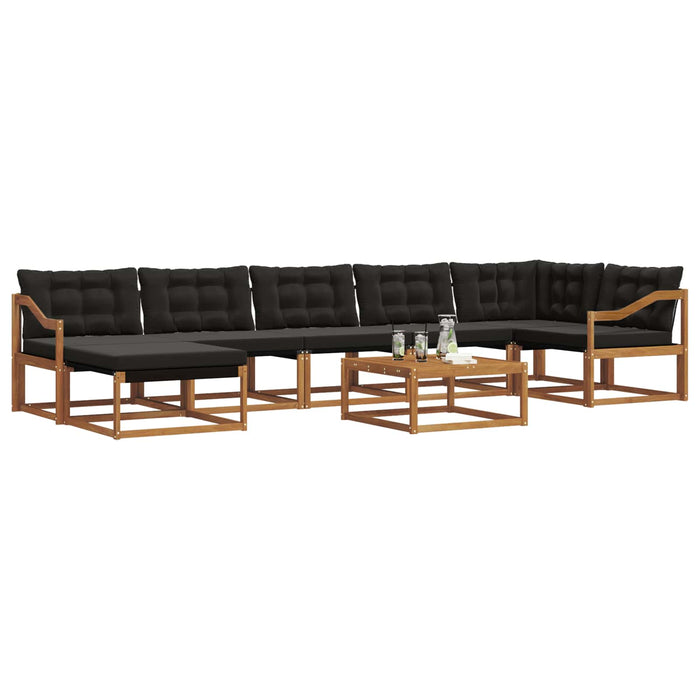Set de canapele de exterior cu pernă 22 pcs Natural și Negru WALTI