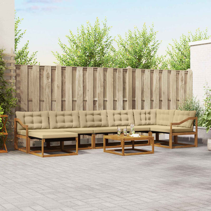 Set de canapele de exterior cu pernă 22 pcs Natural și Bej WALTI