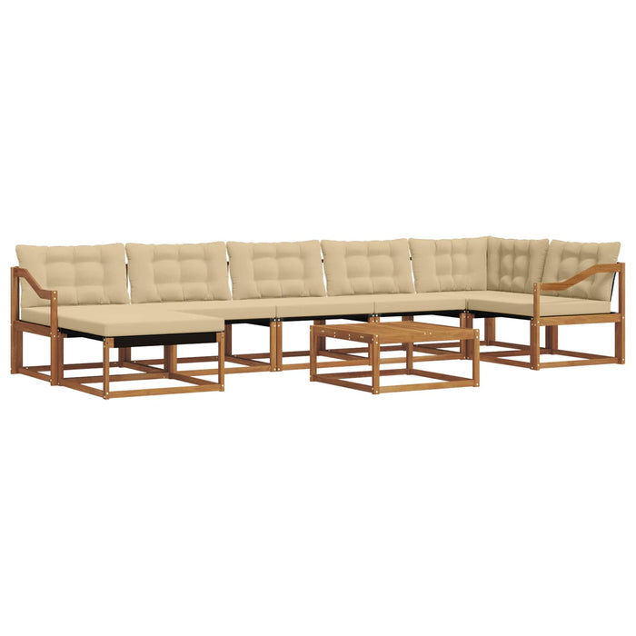 Set de canapele de exterior cu pernă 22 pcs Natural și Bej WALTI