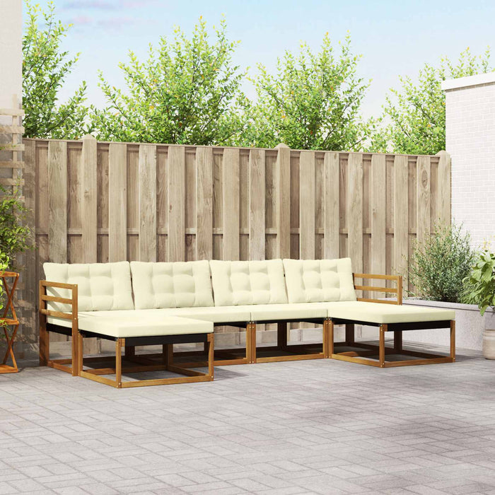 Set de canapele de exterior cu pernă 6 pcs Natural și Crem - WALTI WALTI