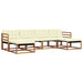 Set de canapele de exterior cu pernă 6 pcs Natural și Crem - WALTI WALTI