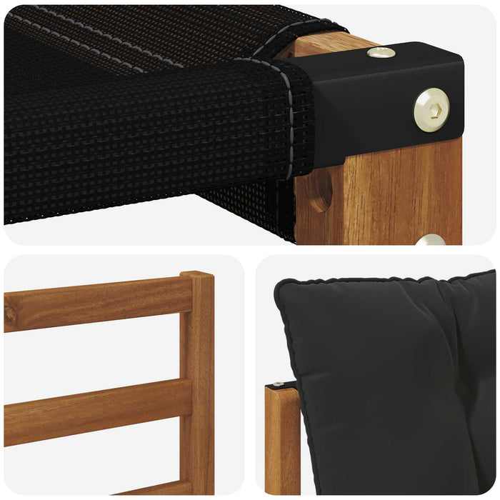 Set de canapele de exterior cu pernă 6 pcs Natural și Negru - WALTI WALTI