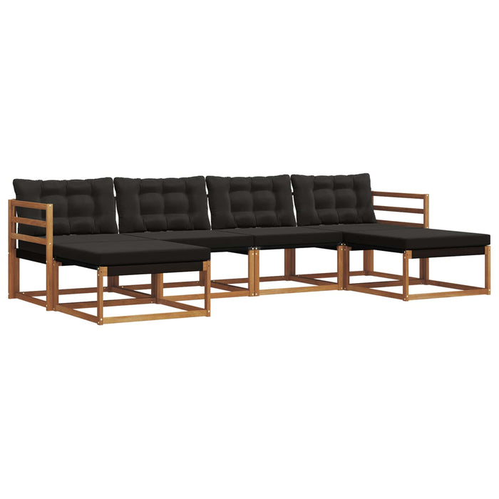 Set de canapele de exterior cu pernă 6 pcs Natural și Negru - WALTI WALTI