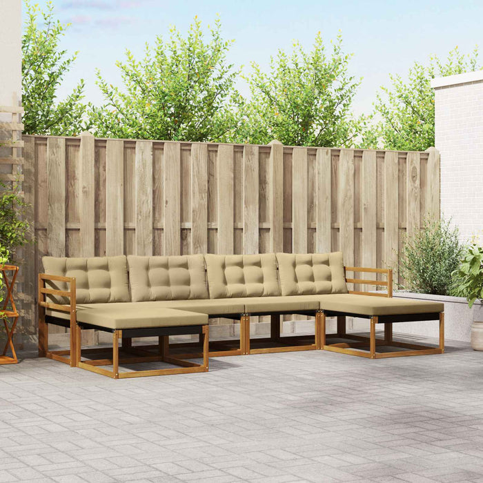 Set de canapele de exterior cu pernă 6 pcs Natural și Bej - WALTI WALTI