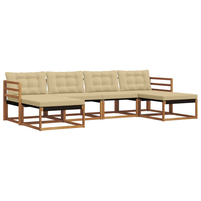 Set de canapele de exterior cu pernă 6 pcs Natural și Bej - WALTI WALTI