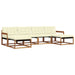 Set de canapele de exterior cu pernă 6 pcs Natural și Crem - WALTI WALTI