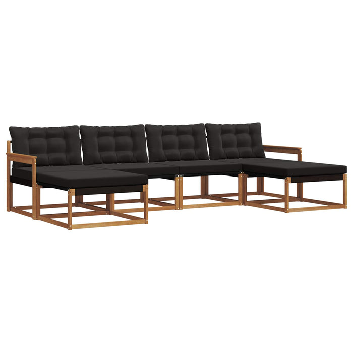 Set de canapele de exterior cu pernă 6 pcs Natural și Negru - WALTI WALTI