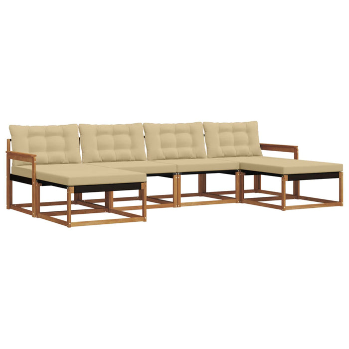 Set de canapele de exterior cu pernă 6 pcs Natural și Bej - WALTI WALTI