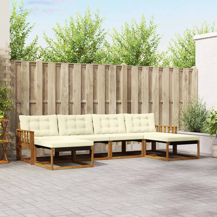 Set de canapele de exterior cu pernă 6 pcs Natural și Crem - WALTI WALTI