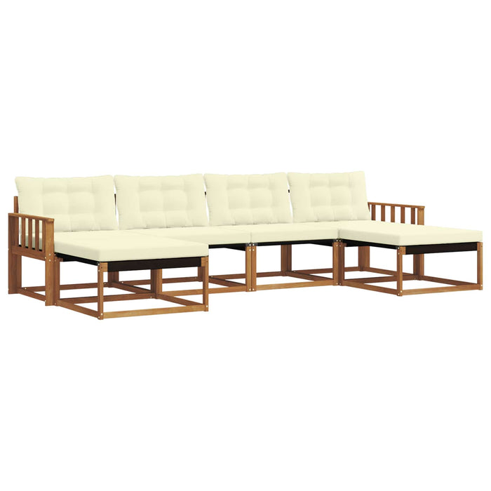 Set de canapele de exterior cu pernă 6 pcs Natural și Crem - WALTI WALTI