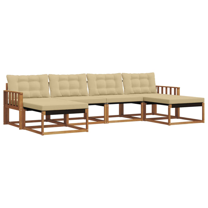 Set de canapele de exterior cu pernă 6 pcs Natural și Bej - WALTI WALTI