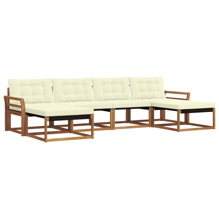 Set de canapele de exterior cu pernă 6 pcs Natural și Crem - WALTI WALTI