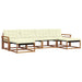 Set de canapele de exterior cu pernă 6 pcs Natural și Crem - WALTI WALTI