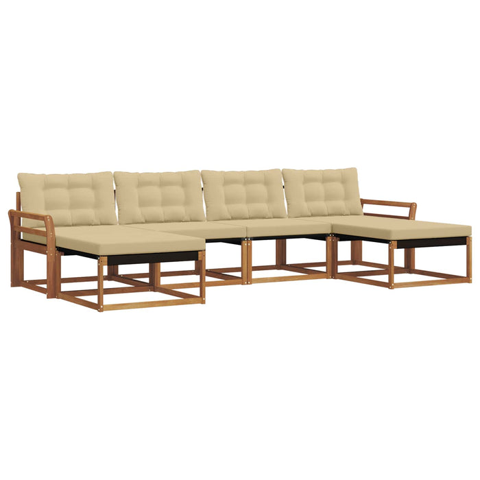 Set de canapele de exterior cu pernă 6 pcs Natural și Bej - WALTI WALTI