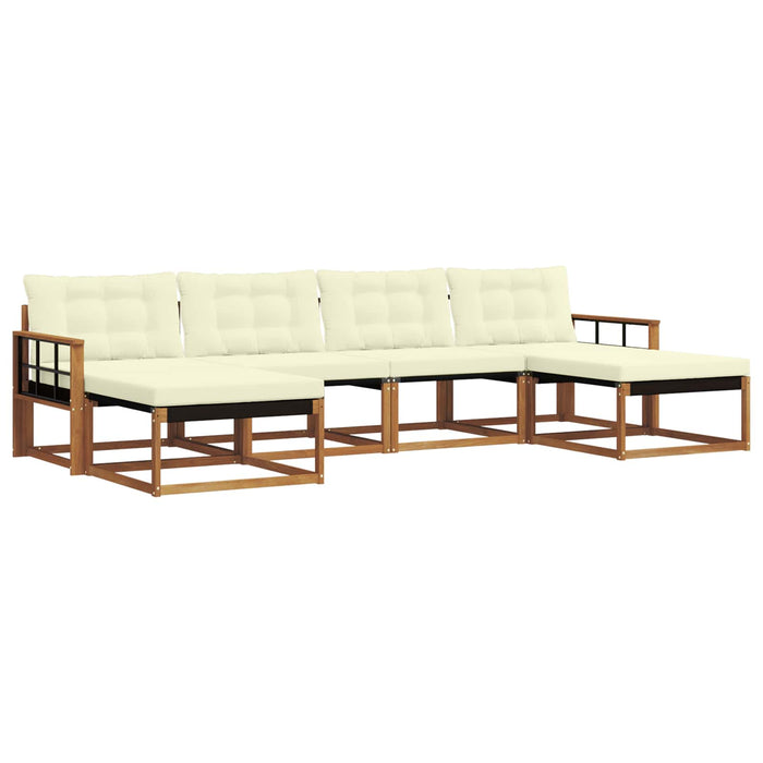 Set de canapele de exterior cu pernă 6 pcs Natural și Crem - WALTI WALTI