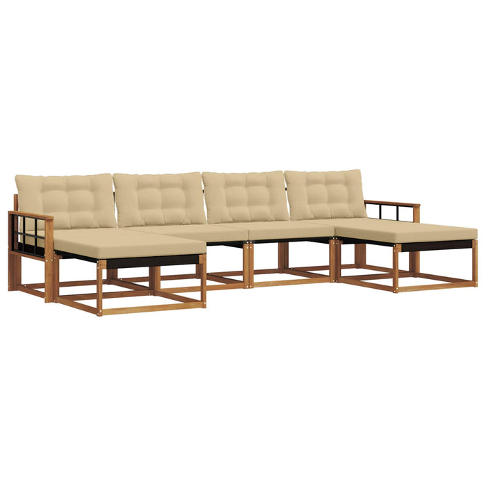 Set de canapele de exterior cu pernă 6 pcs Natural și Bej - WALTI WALTI