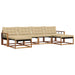 Set de canapele de exterior cu pernă 6 pcs Natural și Bej - WALTI WALTI