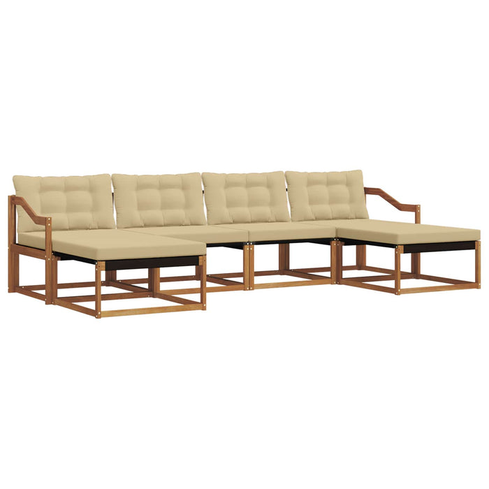 Set de canapele de exterior cu pernă 6 pcs Natural și Bej - WALTI WALTI