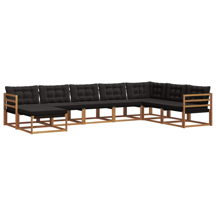 Set de canapele de exterior cu pernă 24 pcs Natural și Negru - WALTI WALTI