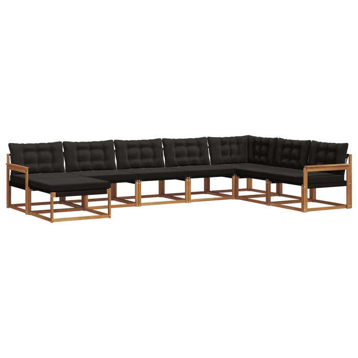 Set de canapele de exterior cu pernă 24 pcs Natural și Negru - WALTI WALTI