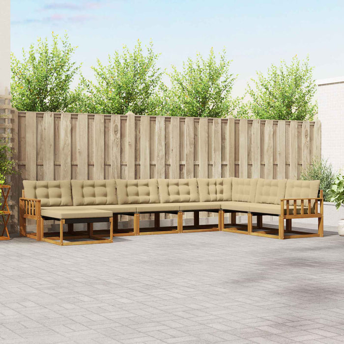 Set de canapele de exterior cu pernă 24 pcs Natural și Bej - WALTI WALTI
