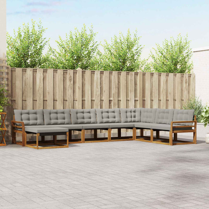 Set de canapele de exterior 8 pcs Gri natural și deschis - WALTI WALTI