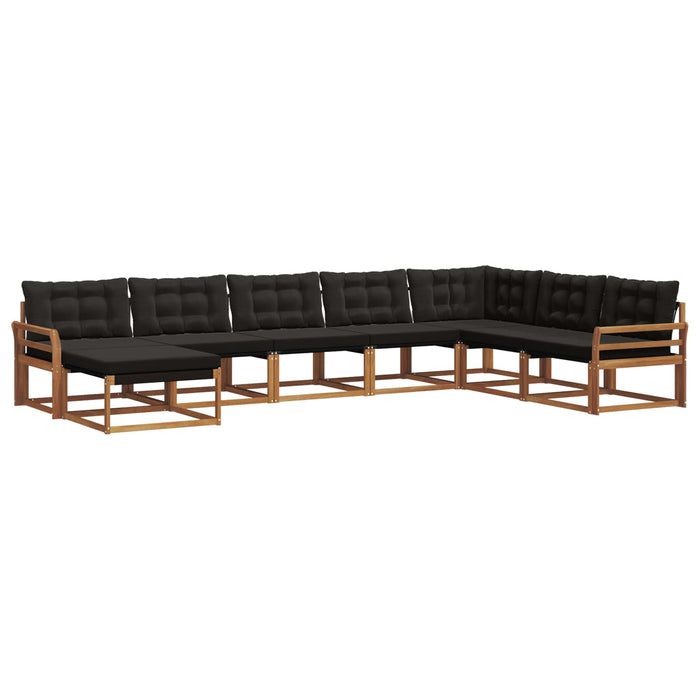 Set de canapele de exterior cu pernă 24 pcs Natural și Negru - WALTI WALTI