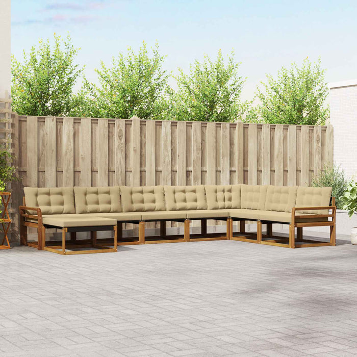 Set de canapele de exterior cu pernă 24 pcs Natural și Bej - WALTI WALTI