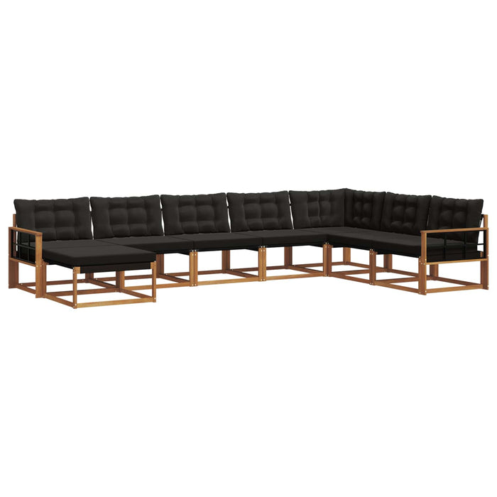 Set de canapele de exterior cu pernă 24 pcs Natural și Negru - WALTI WALTI