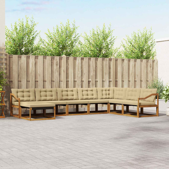 Set de canapele de exterior cu pernă 24 pcs Natural și Bej - WALTI WALTI