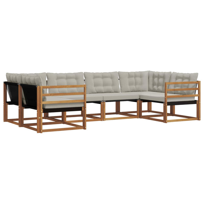 Set de canapele de exterior 6 pcs Gri natural și deschis WALTI