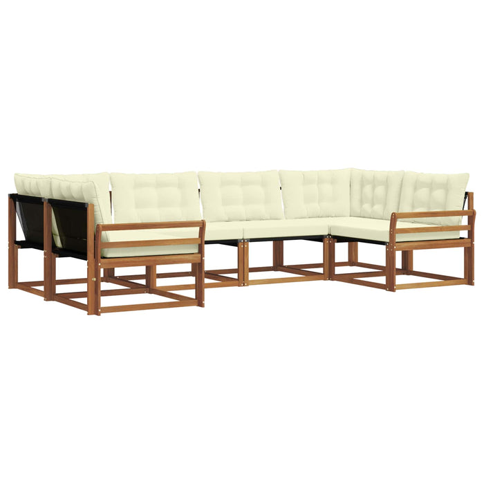 Set de canapele de exterior cu pernă 6 pcs Natural și Crem WALTI