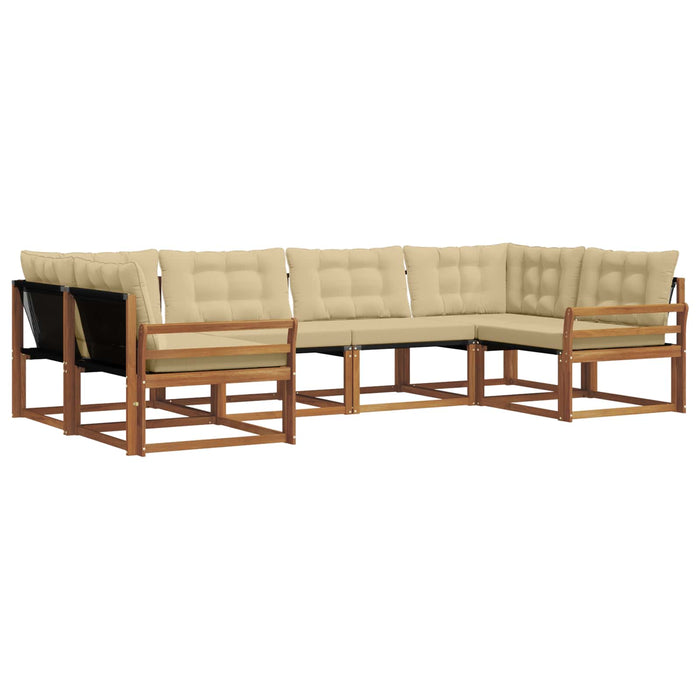 Set de canapele de exterior cu pernă 6 pcs Natural și Bej WALTI