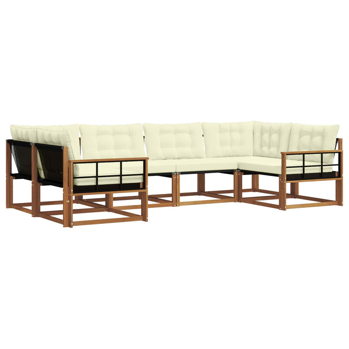 Set de canapele de exterior cu pernă 6 pcs Natural și Crem WALTI
