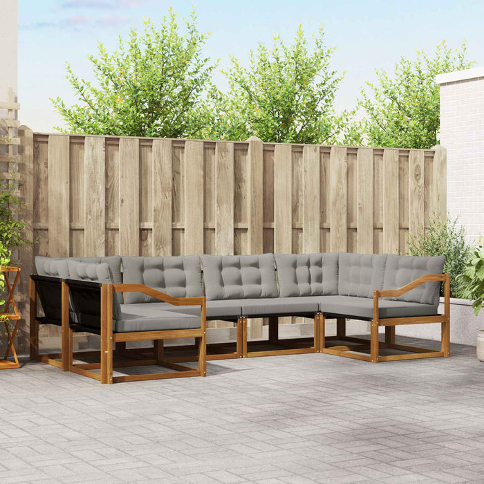 Set de canapele de exterior 6 pcs Gri natural și deschis WALTI