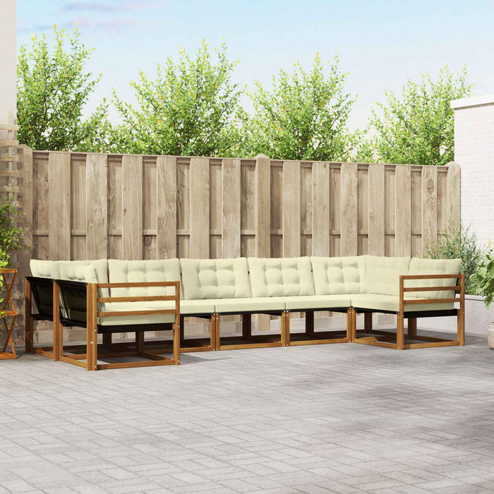 Set de canapele de exterior cu pernă 7 pcs Natural și Crem - WALTI WALTI