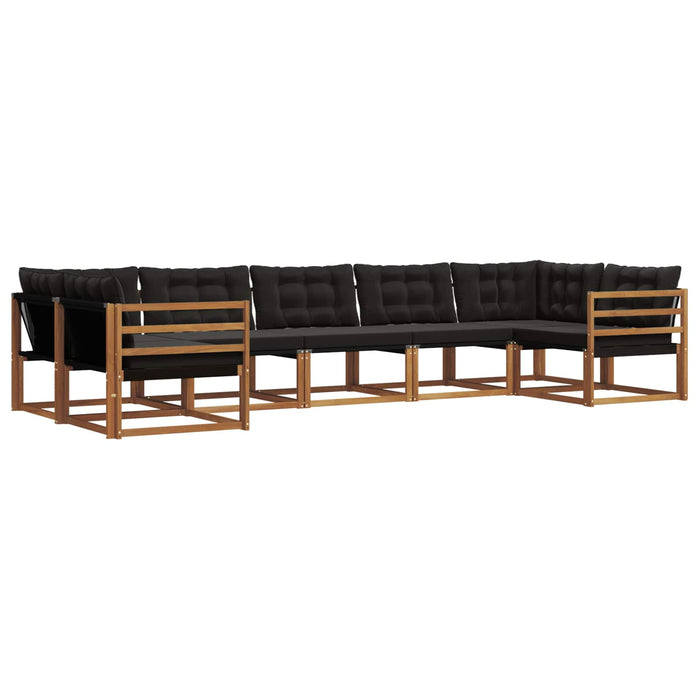 Set de canapele de exterior cu pernă 7 pcs Natural și Negru WALTI