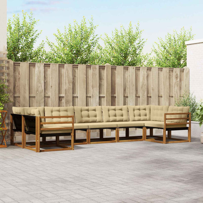 Set de canapele de exterior cu pernă 7 pcs Natural și Bej - WALTI WALTI