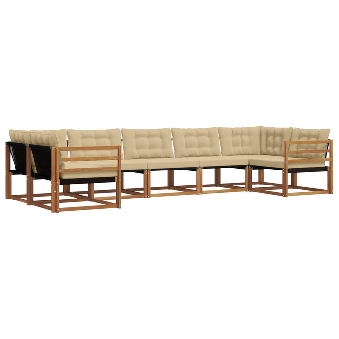 Set de canapele de exterior cu pernă 7 pcs Natural și Bej - WALTI WALTI