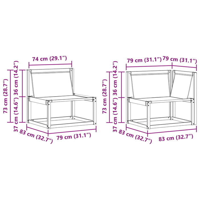 Set de canapele de exterior cu pernă 7 pcs Natural și Bej - WALTI WALTI