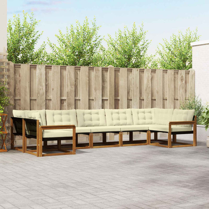 Set de canapele de exterior cu pernă 7 pcs Natural și Crem - WALTI WALTI